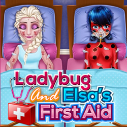 Elsa and Ladybug in the Hospital Game