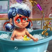 play Ladybug Baby Shower Care Game